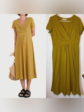 Seasalt Cornwall Chapelle Organic Cotton Modi Dress Size 8 Rustic Spot Pear